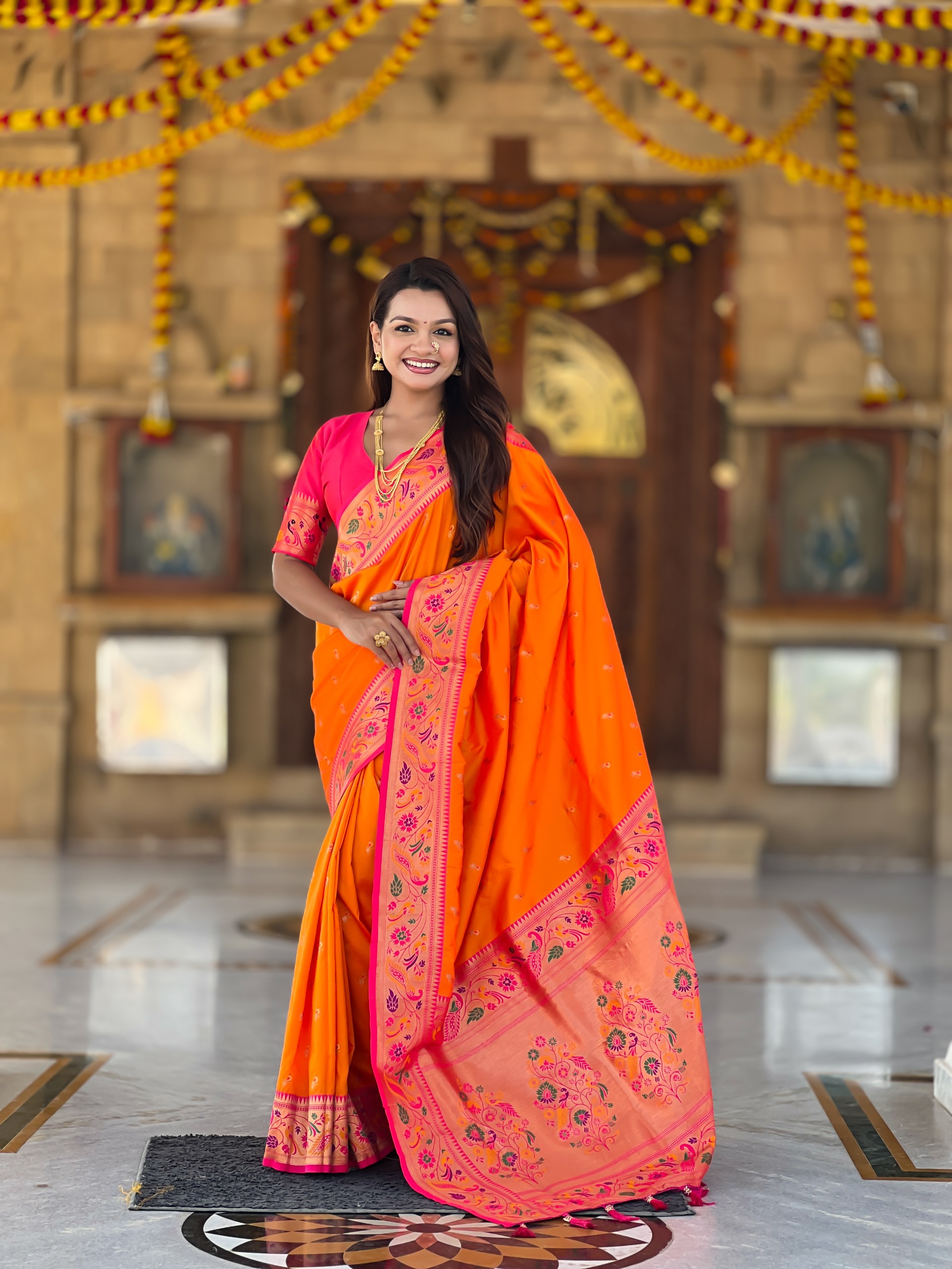 Royal Paithani Meenakari Weaving Silk Saree